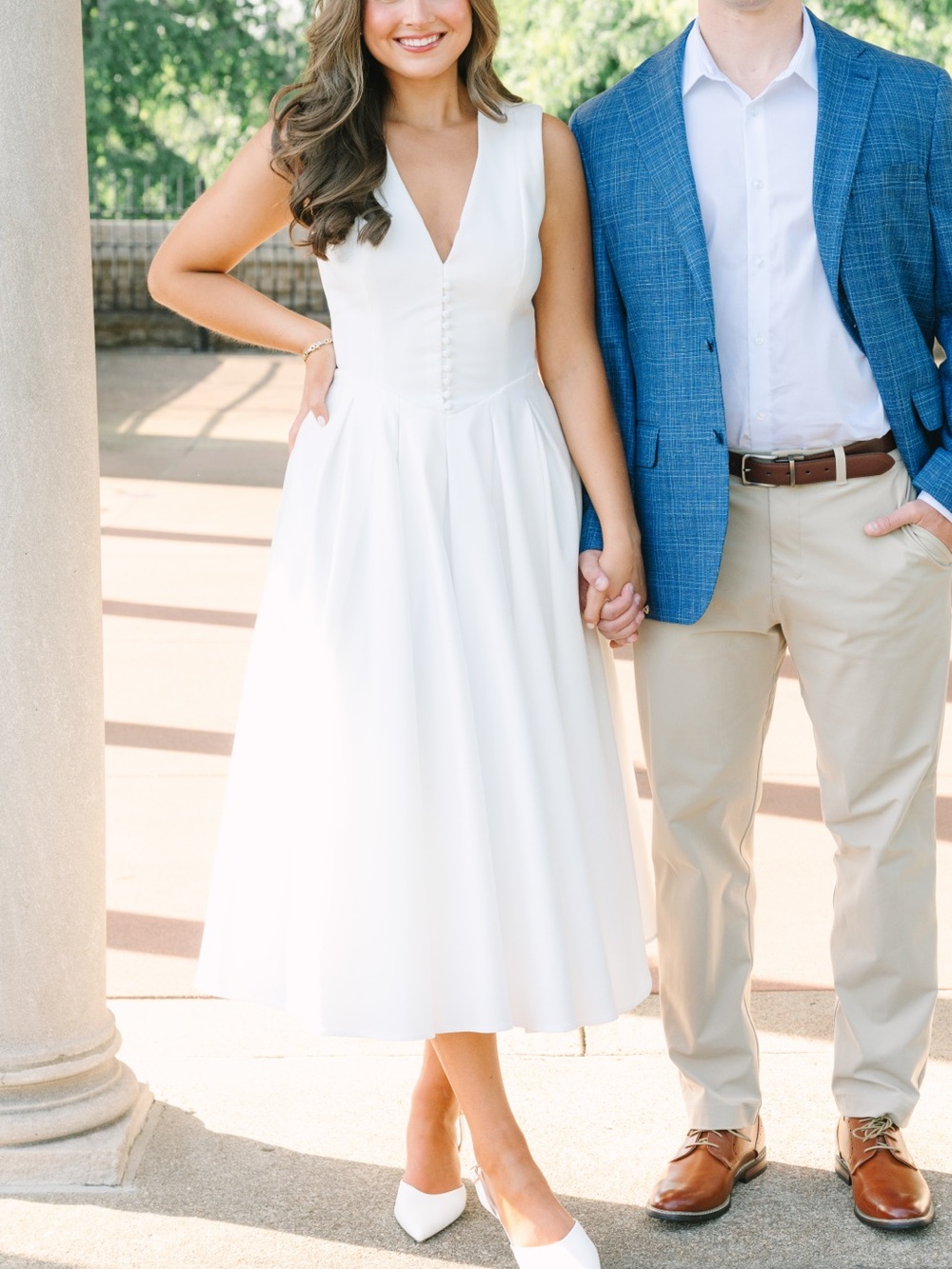 Meshki Keely Cotton Sleeveless Midi Dress - White - Picture 10 of 11
